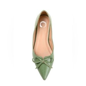 New Journee Devalyn Pointed Flat Faux leather Green size 11